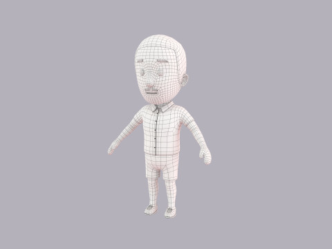 Cartoon Male Character Rigged 007 3D Модель