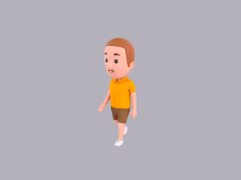Cartoon Male Character Rigged 007 3D Model