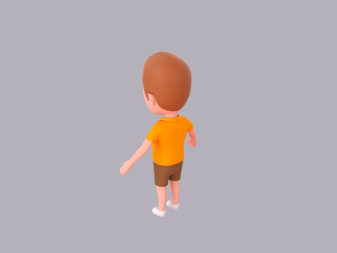Cartoon Male Character Rigged 007 3D Модель