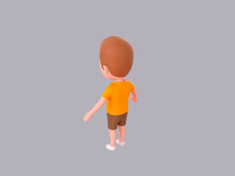 Cartoon Male Character Rigged 007 3D Model