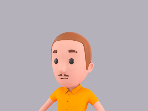 Cartoon Male Character Rigged 007 3D Модель