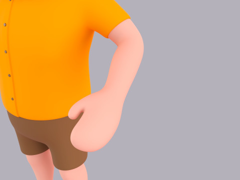 Cartoon Male Character Rigged 007 3D Модель