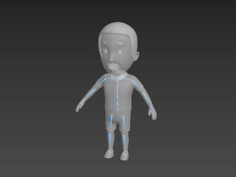 Cartoon Male Character Rigged 007 3D Модель