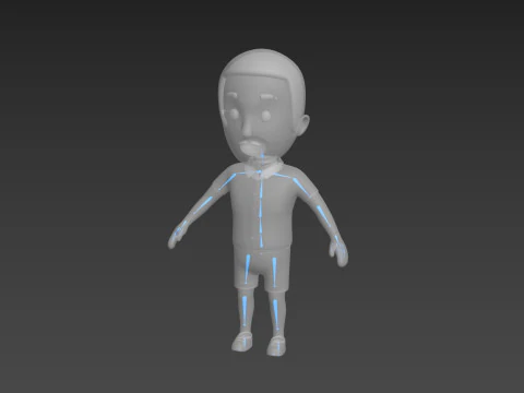 Cartoon Male Character Rigged 007 3D Model