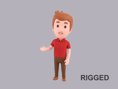 Cartoon Male Character Rigged 008 3D Model