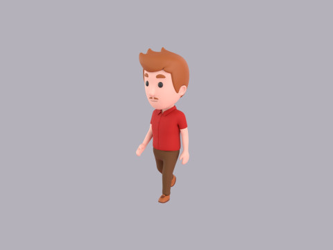 Cartoon Male Character Rigged 008 3D Model