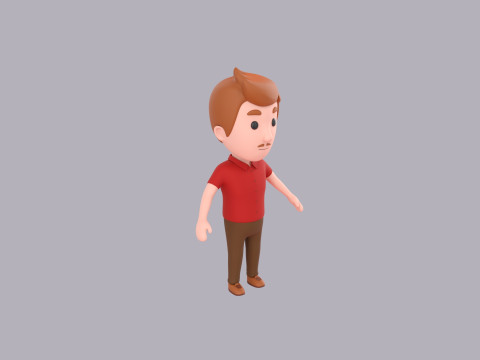 Cartoon Male Character Rigged 008 3D Model