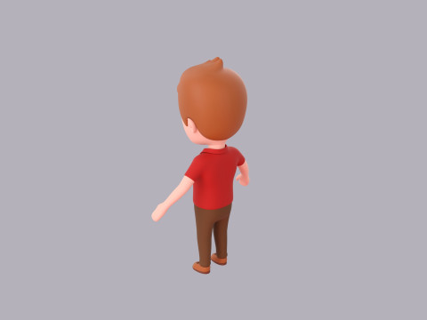Cartoon Male Character Rigged 008 3D Model