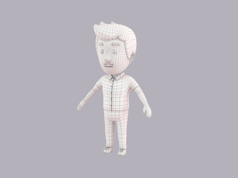 Cartoon Male Character Rigged 008 3D Model