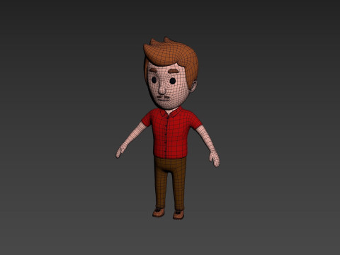 Cartoon Male Character Rigged 008 3D Model