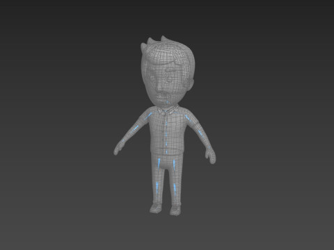 Cartoon Male Character Rigged 008 3D Model