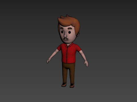 Cartoon Male Character Rigged 008 3D Model
