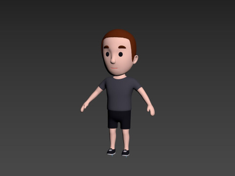 Cartoon Male Character Rigged 009 3D Model