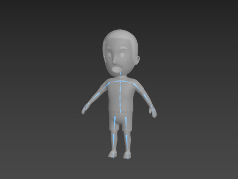 Cartoon Male Character Rigged 009 3D Model
