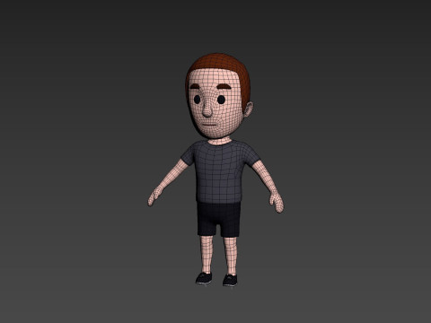 Cartoon Male Character Rigged 009 3D Model