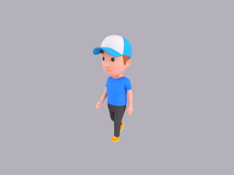 Cartoon Male Character Rigged 010 3D 모델