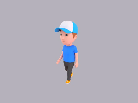 Cartoon Male Character Rigged 010 3D Model