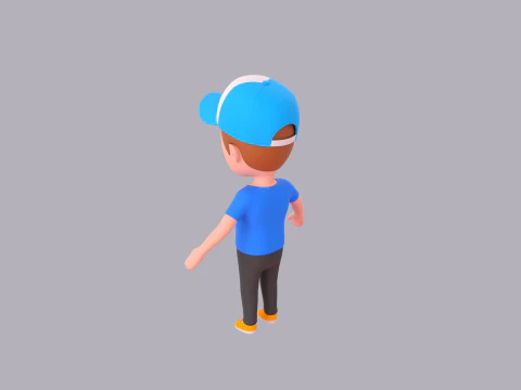 Cartoon Male Character Rigged 010 3D Model