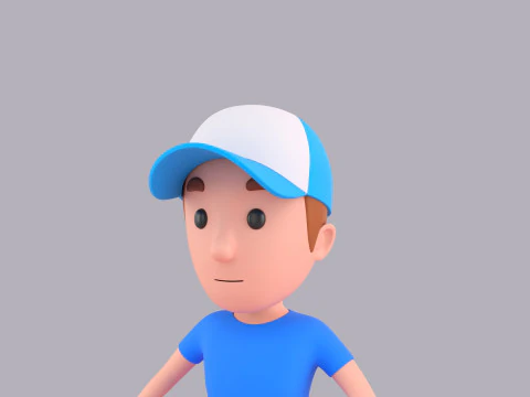 Cartoon Male Character Rigged 010 3D Model