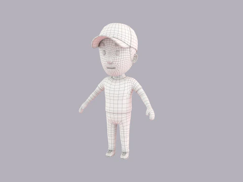 Cartoon Male Character Rigged 010 3D Model