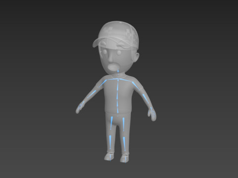Cartoon Male Character Rigged 010 3D 모델