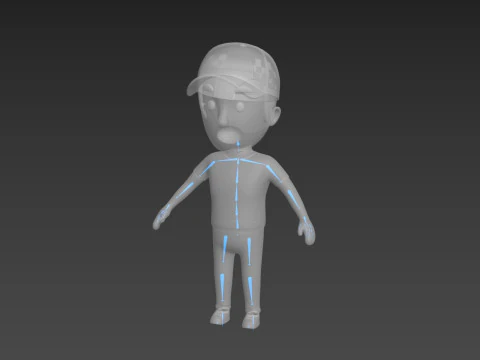 Cartoon Male Character Rigged 010 3D Model