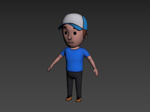Cartoon Male Character Rigged 010 3D 모델