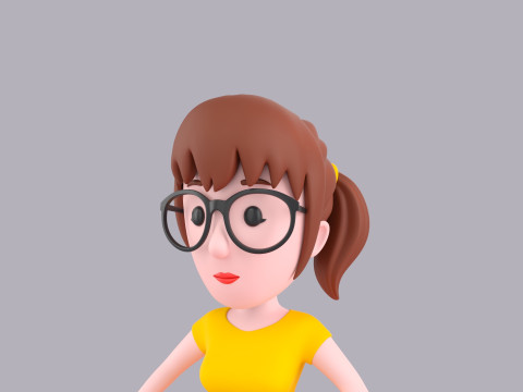 Cartoon Female Character Rigged 011 Modelo 3D