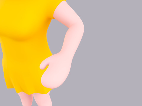 Cartoon Female Character Rigged 011 Modelo 3D