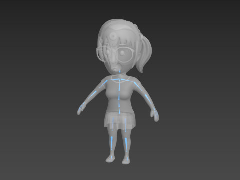 Cartoon Female Character Rigged 011 Modelo 3D
