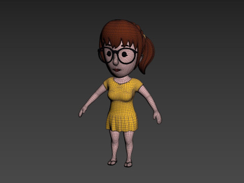 Cartoon Female Character Rigged 011 Modelo 3D