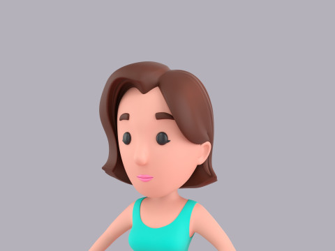 Cartoon Female Character Rigged 012 3D-Modell