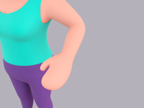 Cartoon Female Character Rigged 012 3D Model