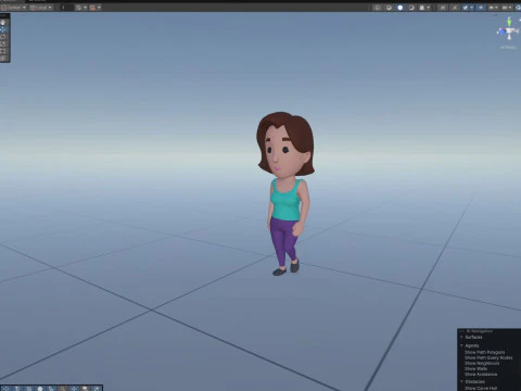 Cartoon Female Character Rigged 012 3D Model