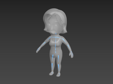 Cartoon Female Character Rigged 012 3D-Modell