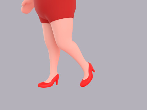 Cartoon Female Character Rigged 013 3D Model
