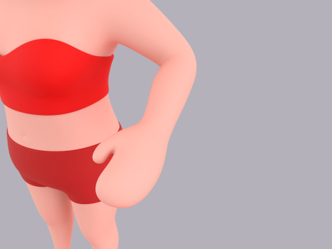 Cartoon Female Character Rigged 013 3D Model
