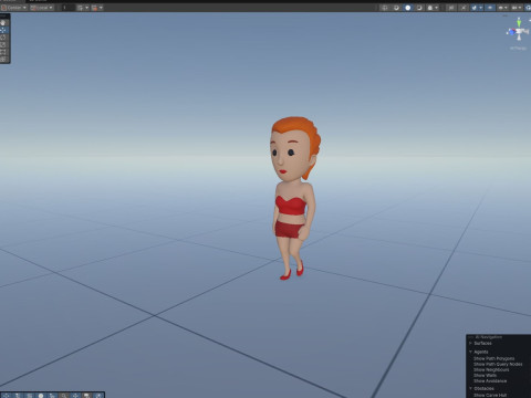 Cartoon Female Character Rigged 013 3D Model