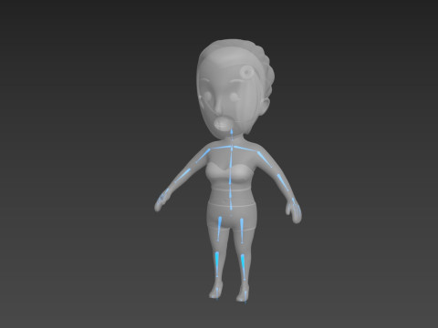 Cartoon Female Character Rigged 013 3D Model