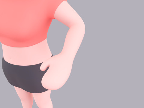 Cartoon Female Character Rigged 014 3D Модель