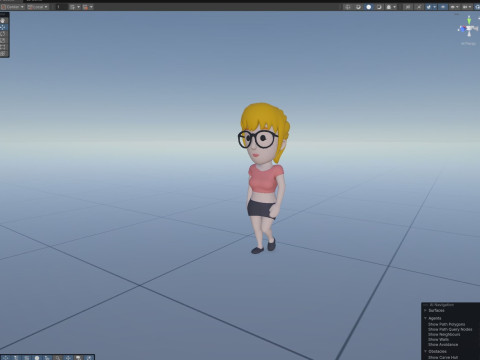 Cartoon Female Character Rigged 014 3D Модель