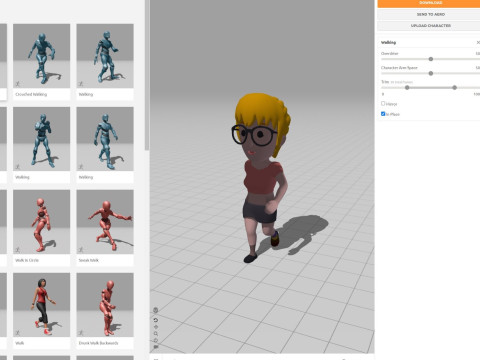 Cartoon Female Character Rigged 014 3D Модель