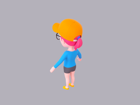 Cartoon Female Character Rigged 015 Modèle 3D