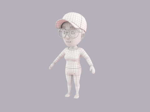 Cartoon Female Character Rigged 015 Modèle 3D