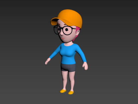 Cartoon Female Character Rigged 015 Modèle 3D