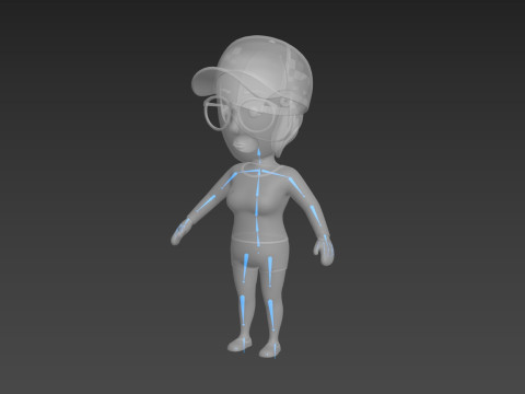 Cartoon Female Character Rigged 015 Modèle 3D