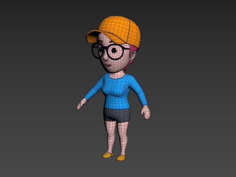 Cartoon Female Character Rigged 015 Modèle 3D