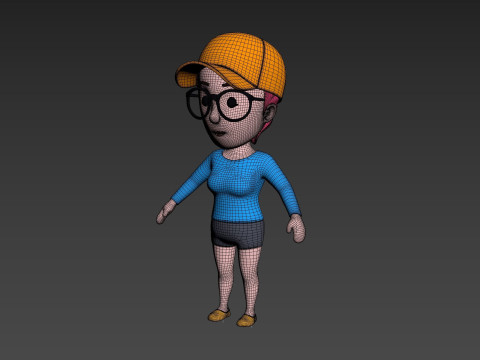 Cartoon Female Character Rigged 015 Modèle 3D
