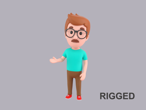 Cartoon Male Character Rigged 011 3D Model