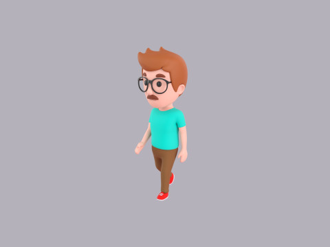 Cartoon Male Character Rigged 011 Model 3D